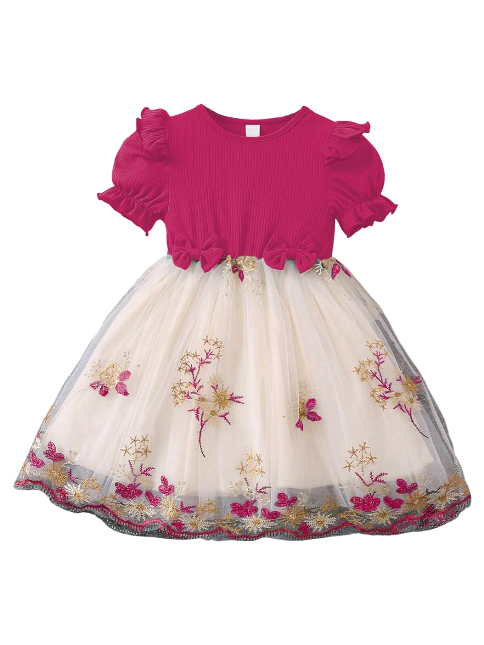 Tagas Vestito da principessa da bambina, abito da bambina, abito di compleanno per bambine, linea ad A, lunghezza al ginocchio