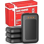 Jerritte Electric Hand Warmers Rechargeable 4 Pack, Rechargeable Hand Warmer, 16 Hrs Portable Hand Warmer for Outdoor Camping Hunting Golf Accessories, Gifts for Women Men Black