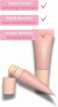 LYSHEE Liquid Blush, Sponge Applicator, Big Size, Dense Silky Pigment (Temptation)