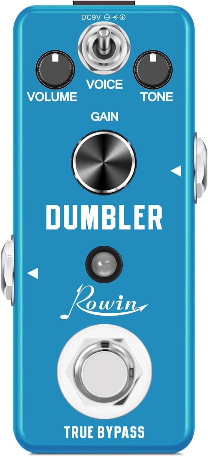 Rowin Analog Dumbler Overdrive Pedal for Guitar and Bass True Bypass
