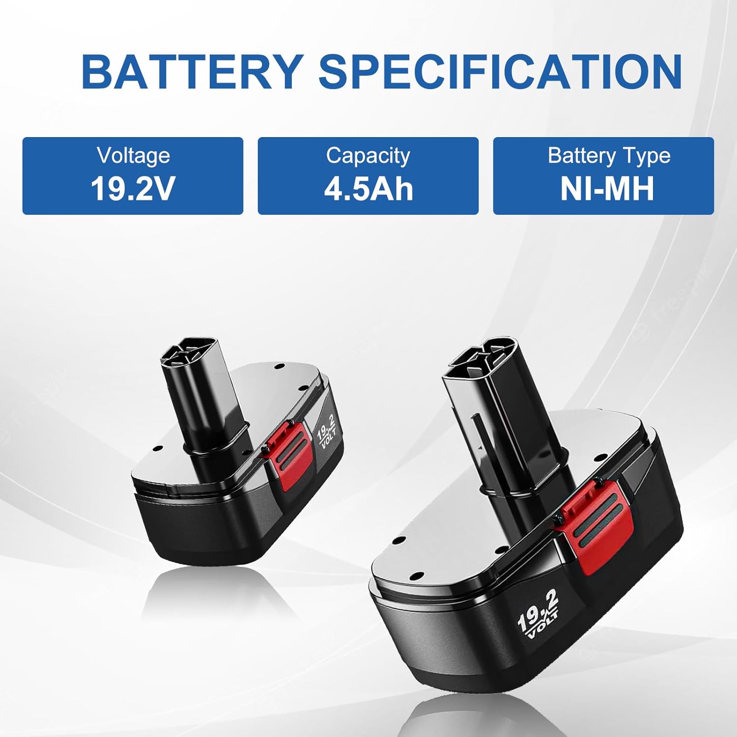 Upgraded 4500mAh Replacement for Craftsman 19.2V Battery Compatible with Craftsman 19.2 Volt Battery DieHard C3 130279005 130279003 315.113753 315.115410 315.11485 11375 Cordless Tools-2Pack