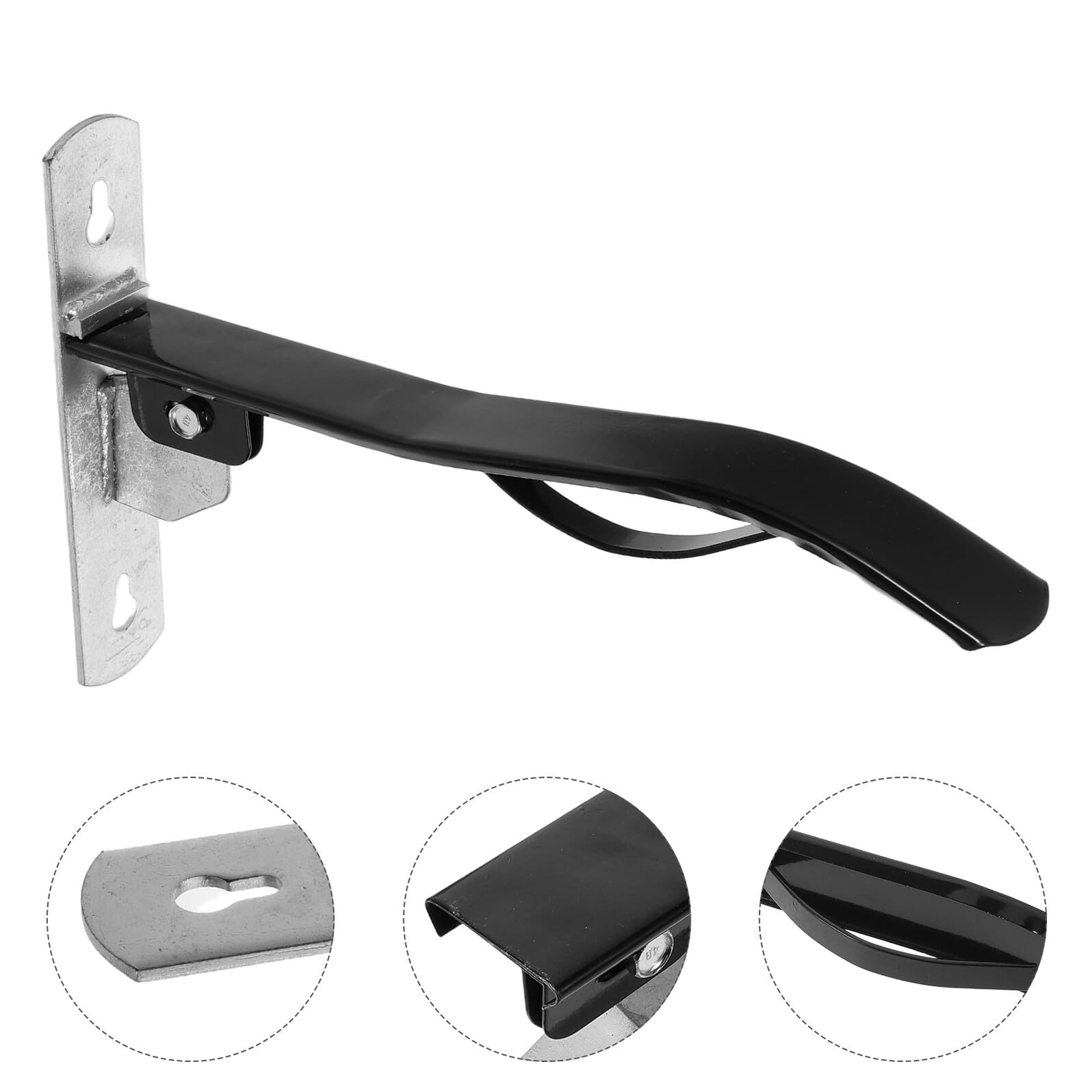 Soporte Plegable para Aparejos de Caballo Montado en Pared | Hierro Negro, 39, 50x24, 20x5, 00cm, para Establo y Competiciones Ecuestres