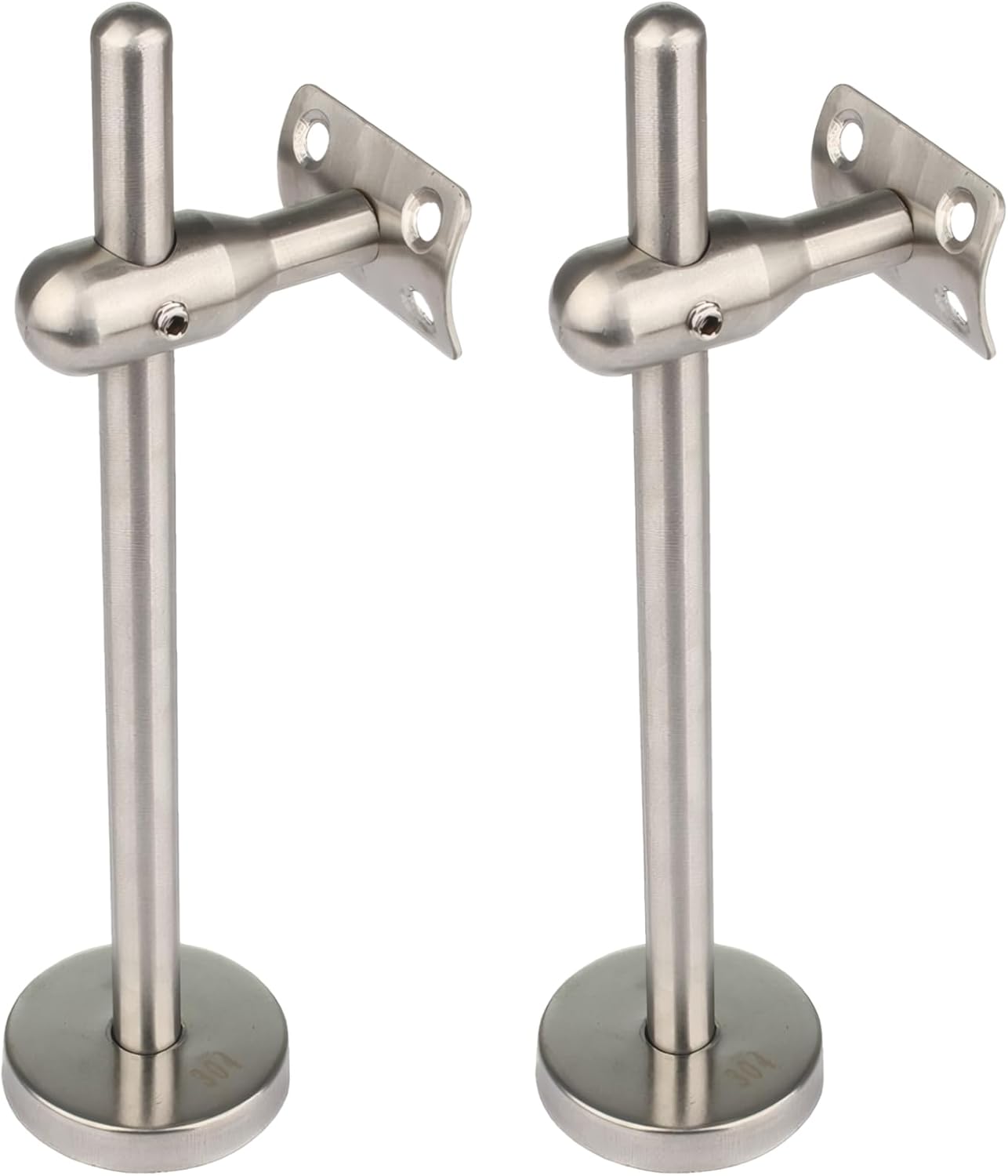 Stainless Steel Handrail Bracket, 2 Pcs Adjustable Wall Mount, 7.9 in Extended Stair Handrail Bracket, Curved Anti-Rust, Simple to Install