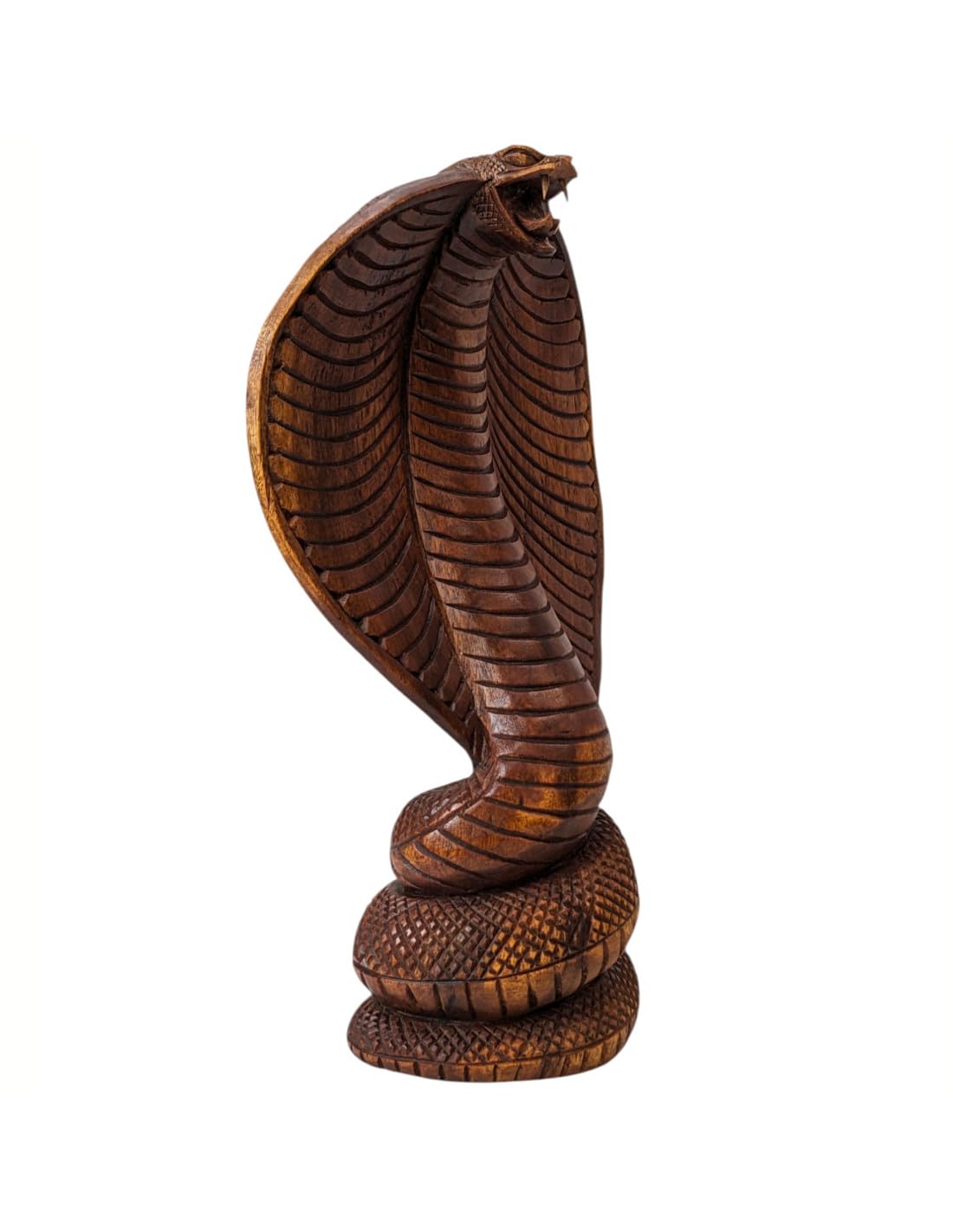 Artesanal Estatua Serpiente/Cobra 25cm de Madera Exótica tallada Mano