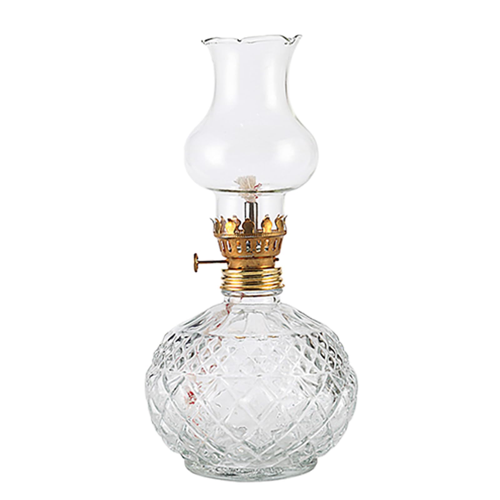Decorative Glass Oil Lamp Emergencies Lighting Indoor Table Decorative Light for Tabletop Bedside Shelf Enduring for Table Centerpiece