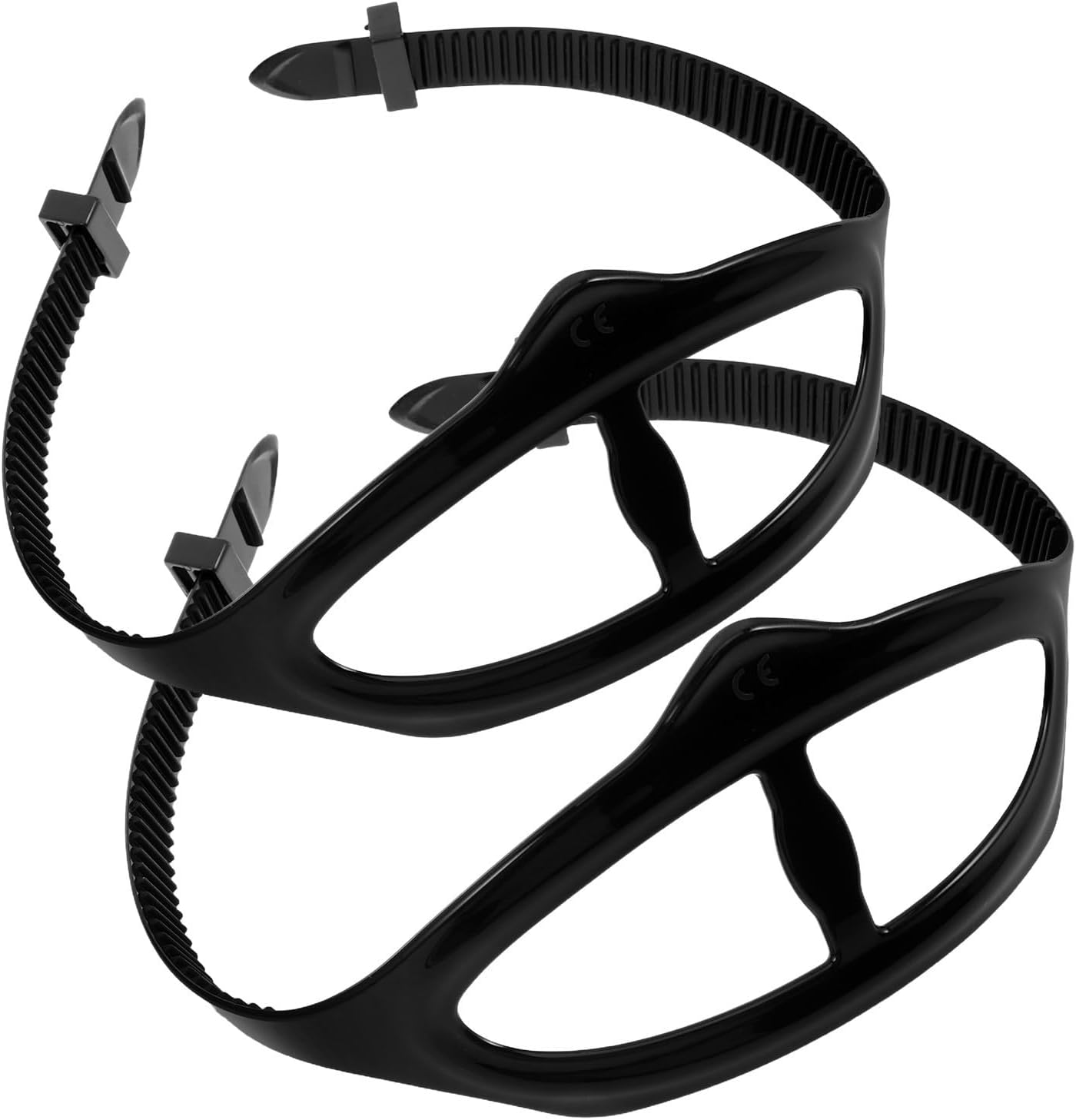 2pcs Universal Silicone Diving Mask Straps for Men and Women, Comfortable and Secure Fit, Black Replacement Straps for Swimming and Underwater Activities
