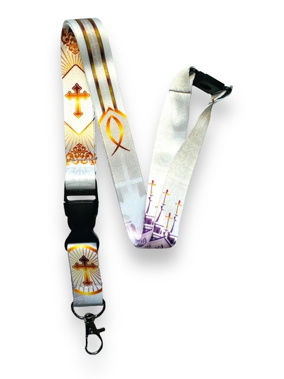 PAC Supplies Global Religious Christian Lanyard with Detachable Buckle Clip