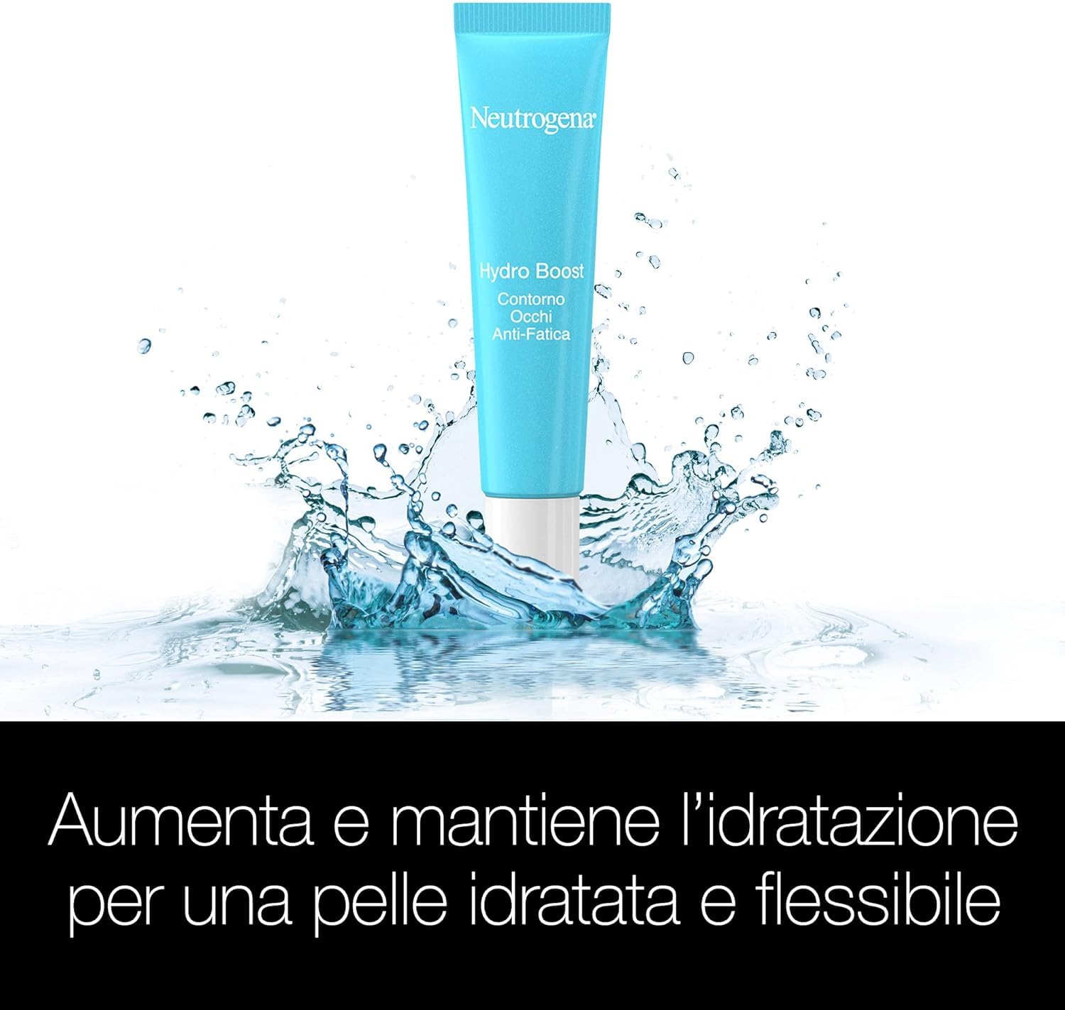 Neutrogena Hydro Boost Contorno Occhi Anti-Fatica, Contorno occhi idratante con Acido Ialuronico e Vitamina E, Aiuta ad attenuare i segni della stanchezza e le occhiaie, 15 ml