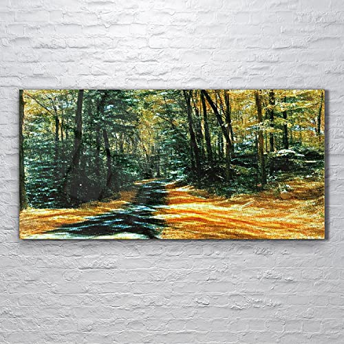 Tableau acrylique 120x60cm forêt d'automne décoration salon