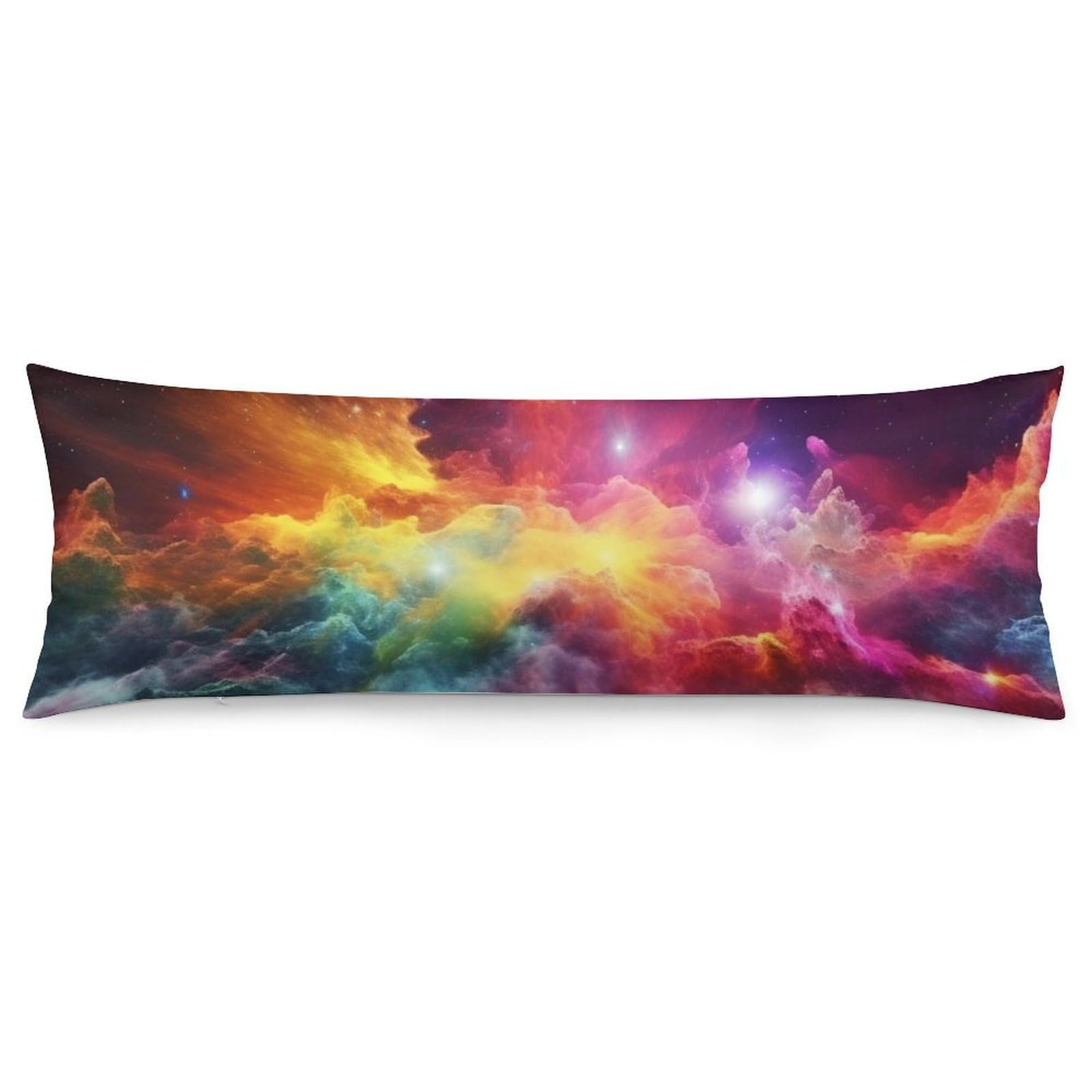 2 Pack Pillow Cases for Hair and Skin, Soft Breathable Pillow Case Covers with Hidden Zipper, Colorful Outer Space Pillowcase 20"x54" Pillow Covers for Sleeping Gift