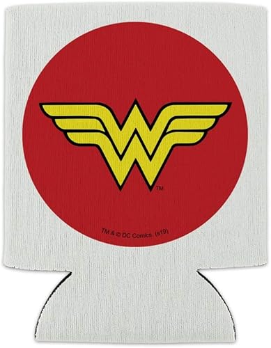 Miniatura 2 de Wonder Woman - Enfriador de latas con logotipo clásico  Funda aislante plegable  Soporte aislado para bebidas