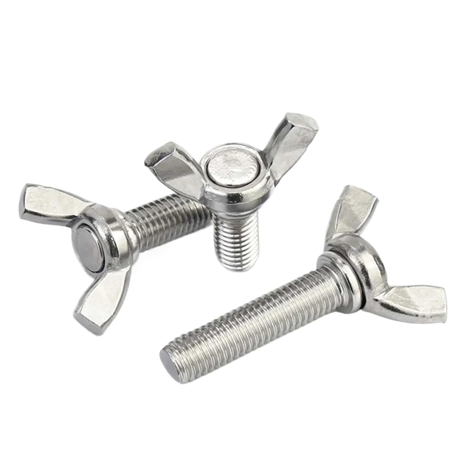 1/2/3/5Pcs M3 M4 M5 M6 M8 M10 M12 DIN316 304 A2 Stainless Steel Hand-Tighten Toolless Adjustable Butterfly Wing Head Thumb Screw(6mm,5pcs M4)
