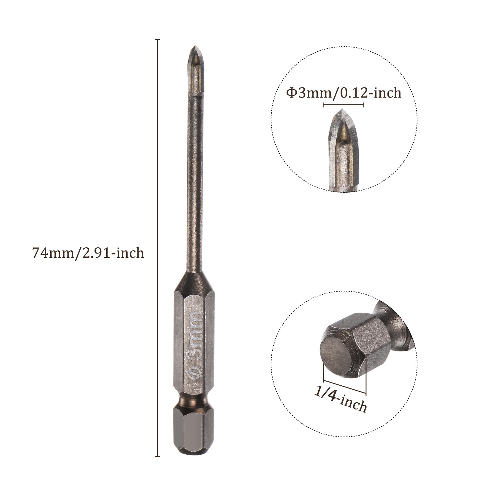 Kozelo 5pcs Titanium Masonry Drill Bit - Image 3