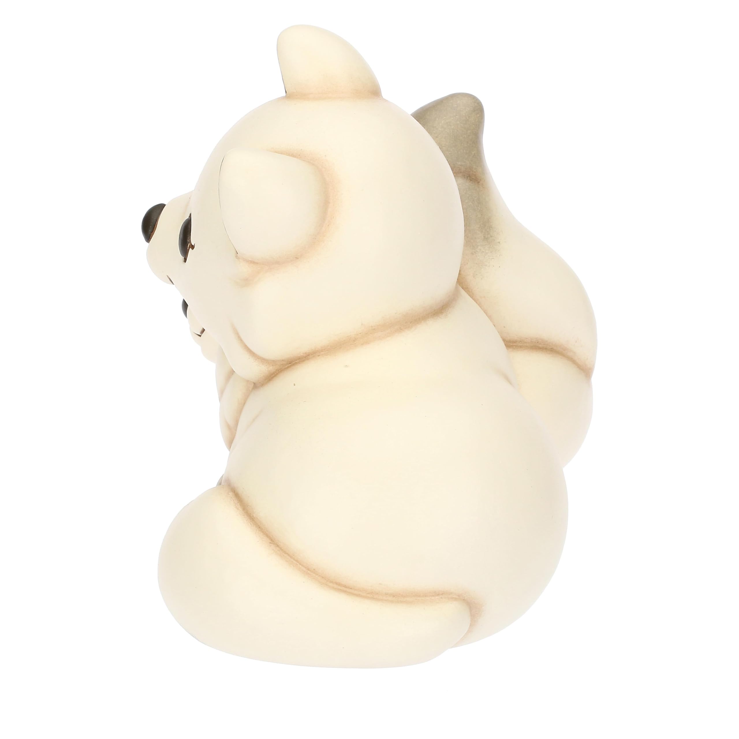 THUN, Zorro Blanco Perla con su Madre de cerámica, versión Grande, colección de Invierno Encantado, Figuras coleccionables, Idea de Regalo para Navidad, 12,9 x 9,9 x 11,6 cm