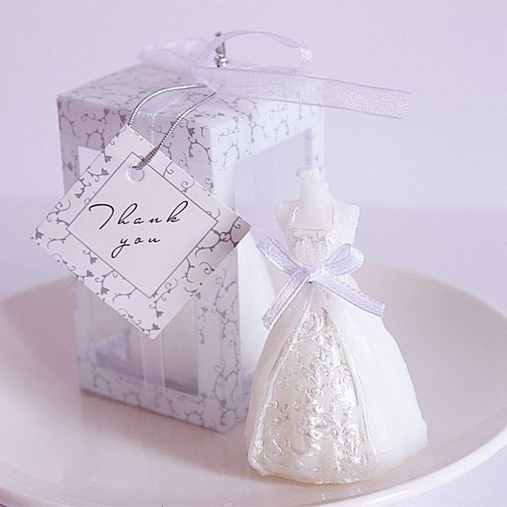 Amazon.com: MoonyLI 2Pcs Bride Candle Elegant Boxed Bridal Bride Gown Dress  Wedding Candle Gift Party Decoration (White) : Home & Kitchen