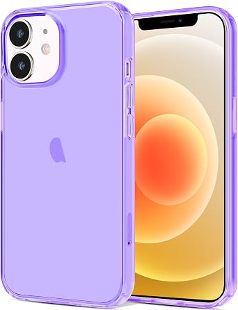 JJGoo Compatible with iPhone 12 mini Case, Soft Transparent Shockproof Protective Slim Thin Bumper Phone Cover, Translucent Purple