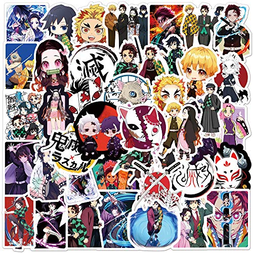 100PCS Demon Anime Slayer Stickers Pack Manga Character Aesthetic Vinyl Sticker for Water Bottle Laptop Phone Scrapbooking Journaling for Party Supply Favor Decor (GM)
