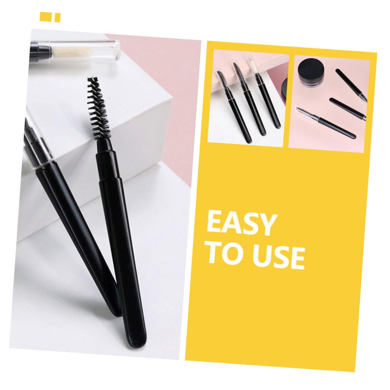 60pezzi Spazzole Portatili Per Sopracciglia e Ciglia Con Coperchi Pennelli Eyelash Combs Per Make up Occhi Per Tutte Le Età