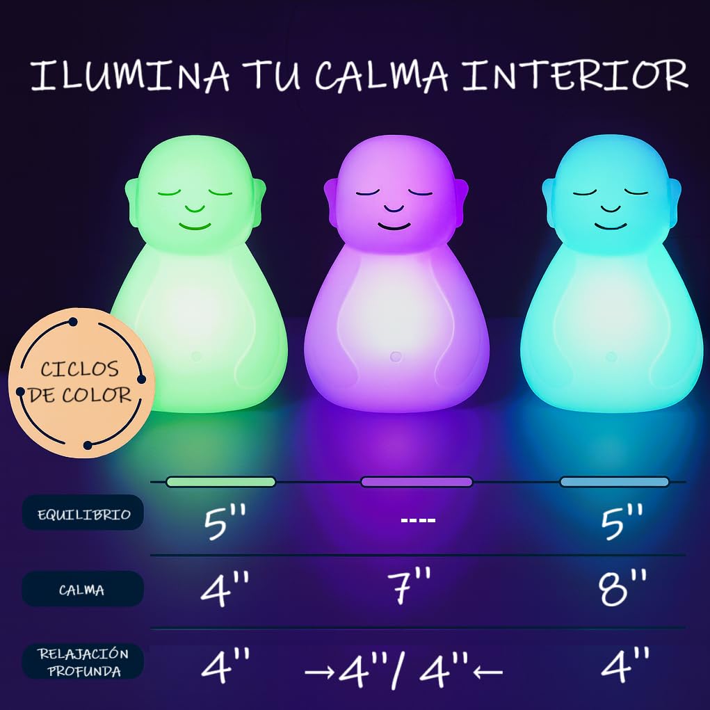 Lámpara ANTIESTRES Zen para Relax y Meditación guiada - Alivia estres, ansiedad y calma tu mente - Antiestres adultos para atención plena. Fidget toy. (BLANCO) | Apoyo para relajación y reducción del estrés.