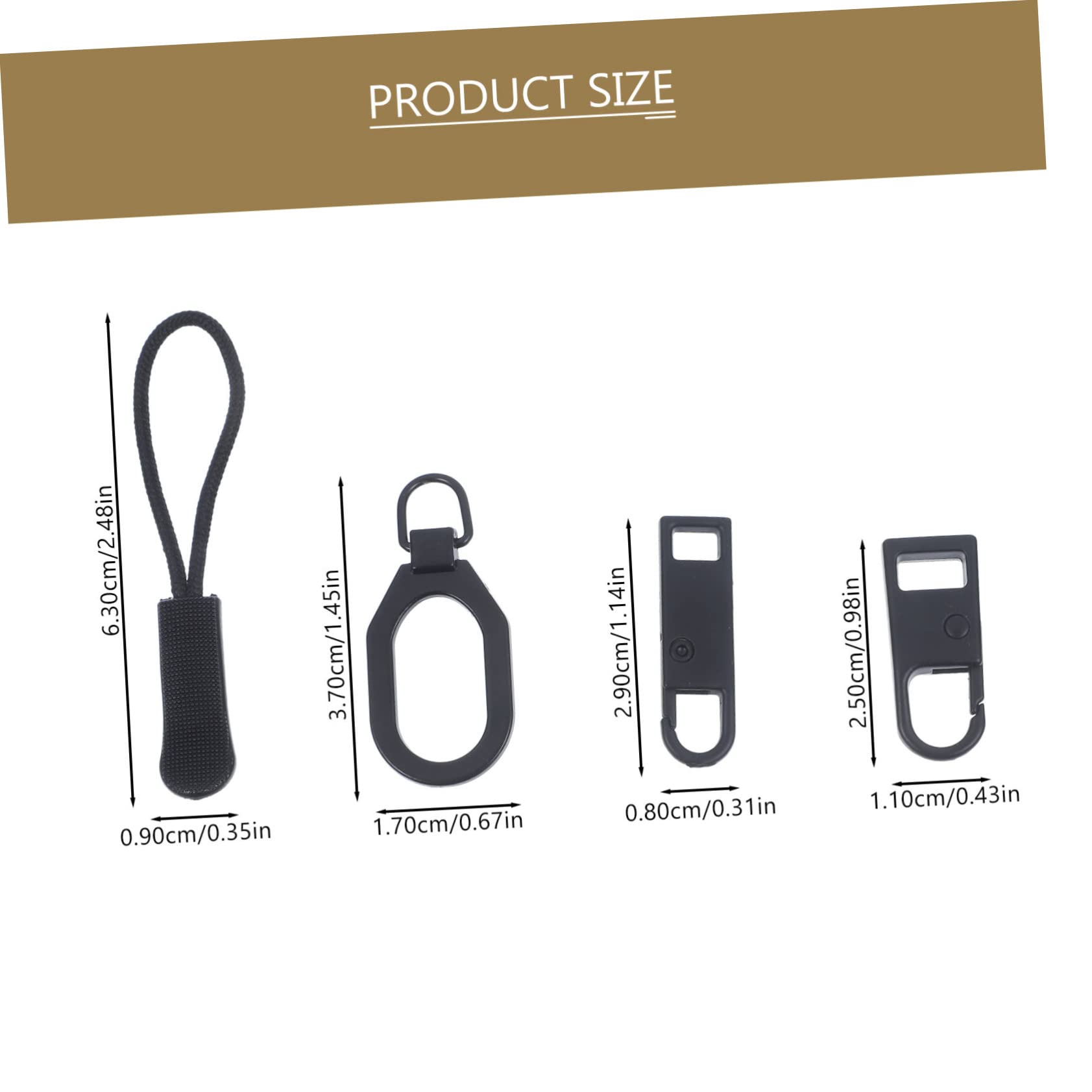 STOBOK 96piezas Kit De Reparación De Cremalleras Tiradores y Cabezas De Cremallera Para Ropa Mochilas y Equipaje Accesorios