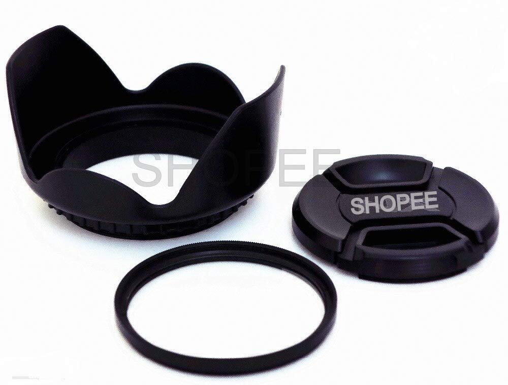 SHOPEE Branded 55MM Digital Camera Lens Filter Flower Lens Hood + 55mm Lens Cap + 55mm Saftey Clear uv Filter for 55mm Dia-picture-31
