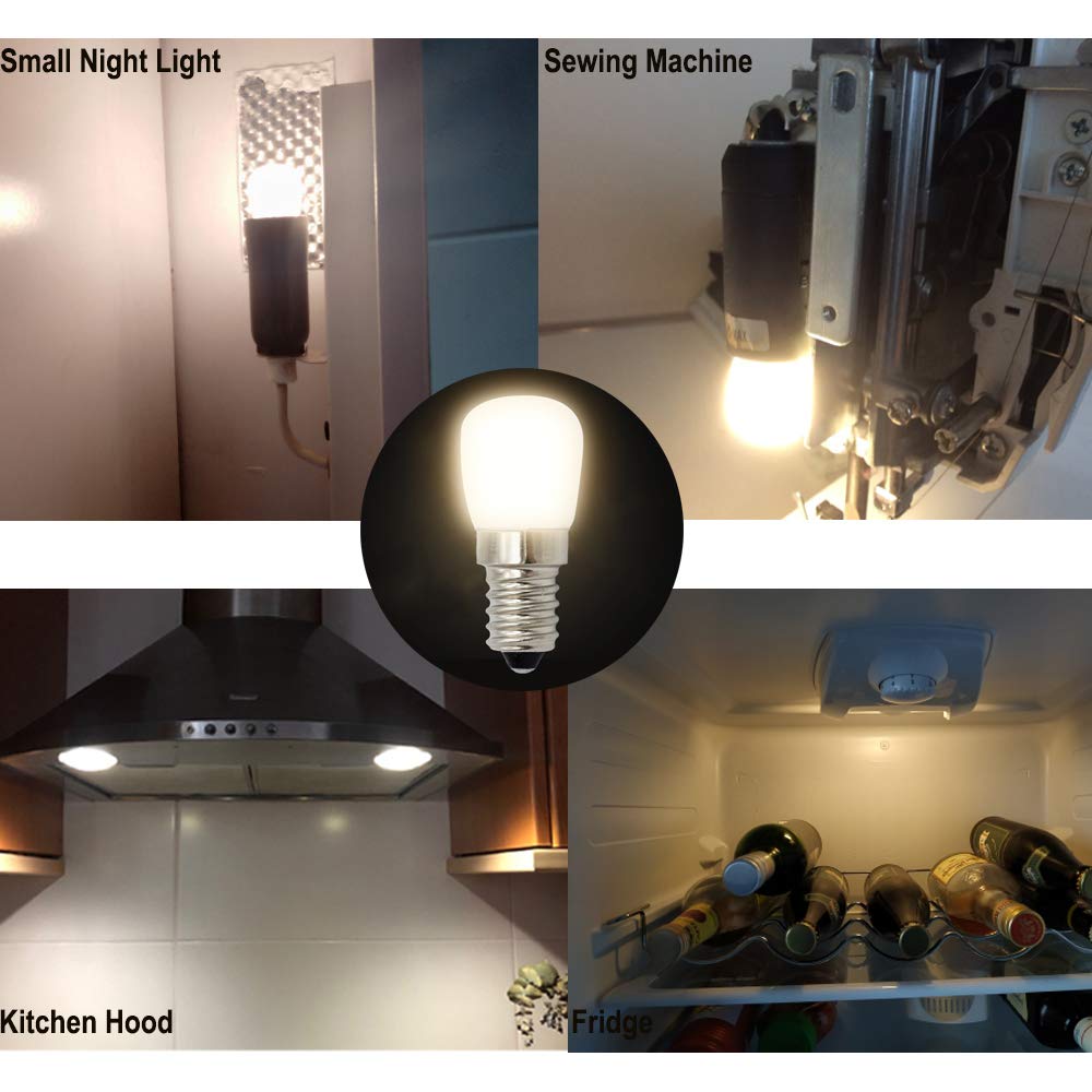 ZFQ 5 × E14 Lampadina LED, 3W, 300LM, 3000K Bianco Caldo, Ricambio per Cappe aspiranti/Frigorifero/Macchina da cucire, Piccola Luce Notturna per Camera da Letto, Portico, Lampada di Sale, AC 220-240V