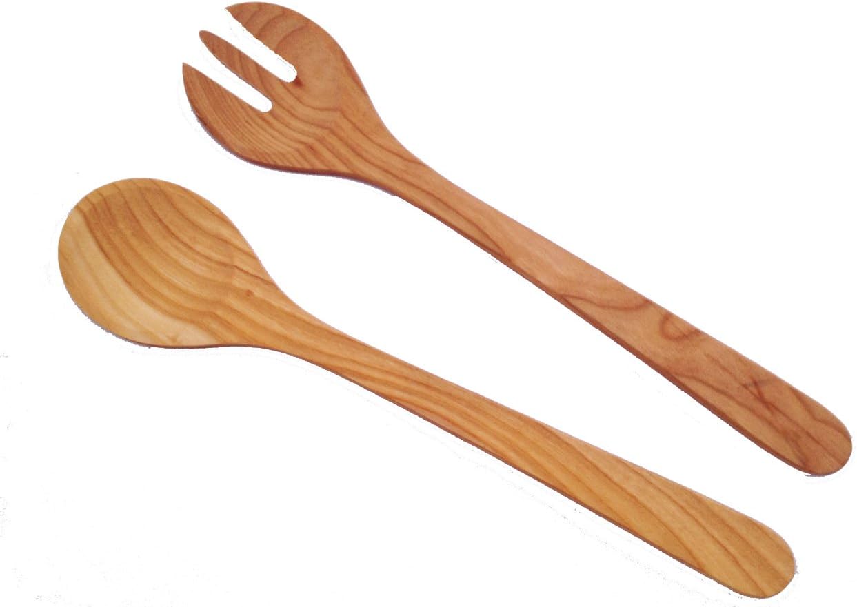 Nutley's 34 cm Large Cherry Wood Salad Servers Amazon.co.uk Home