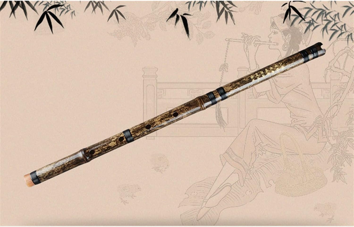 Amazon | 尺八 54cm 縦笛 Dキー 尺八 5穴 竹笛 木管楽器 初心者用竹笛