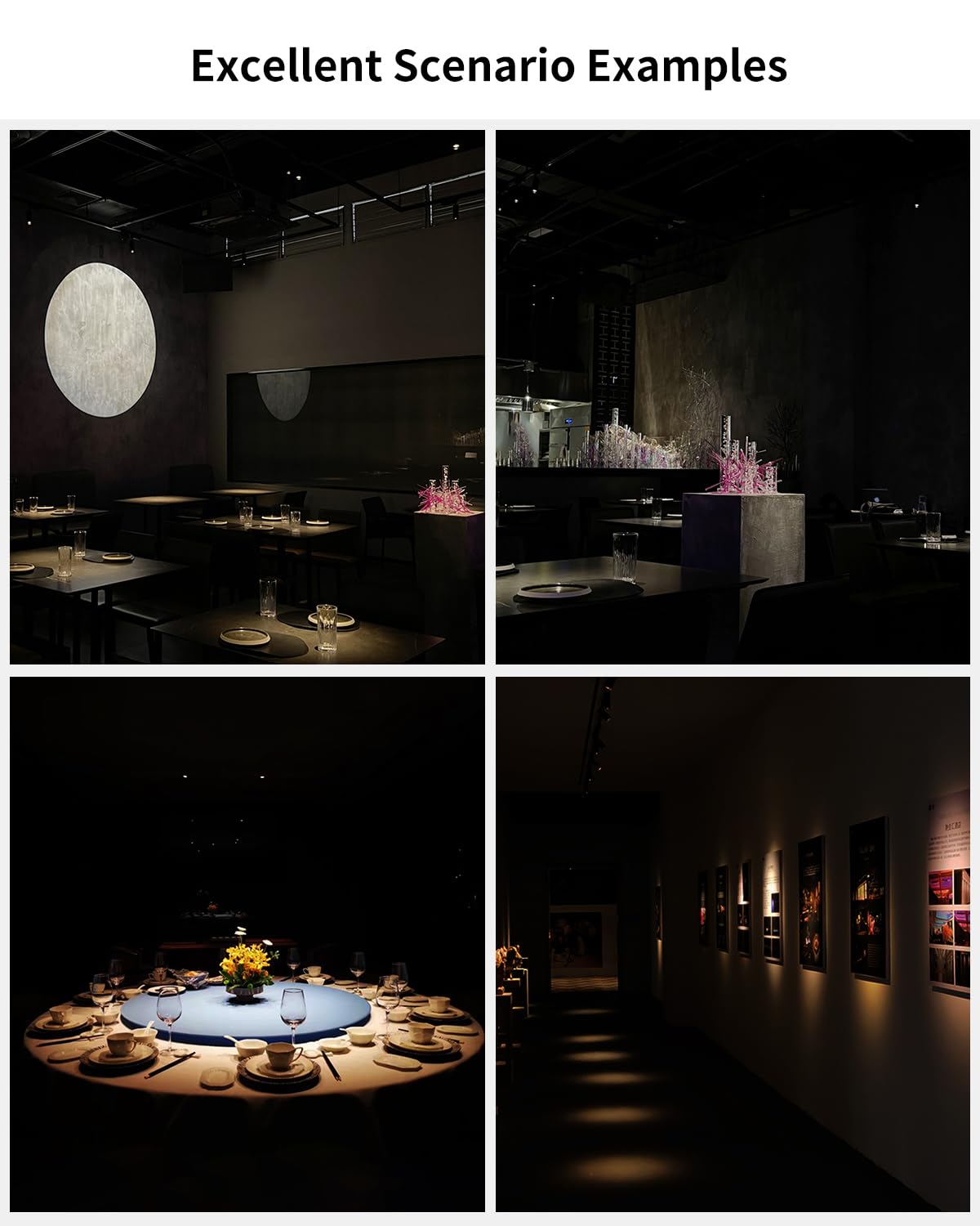 Gpaillumic LED Zoomable Ceiling Spotlight 7W Adjustable Beam Angle 6-50° Swivelable Angle CRI 97 Black Aluminum Accent Lamp for Corridor Mural Living Room - COB Chip