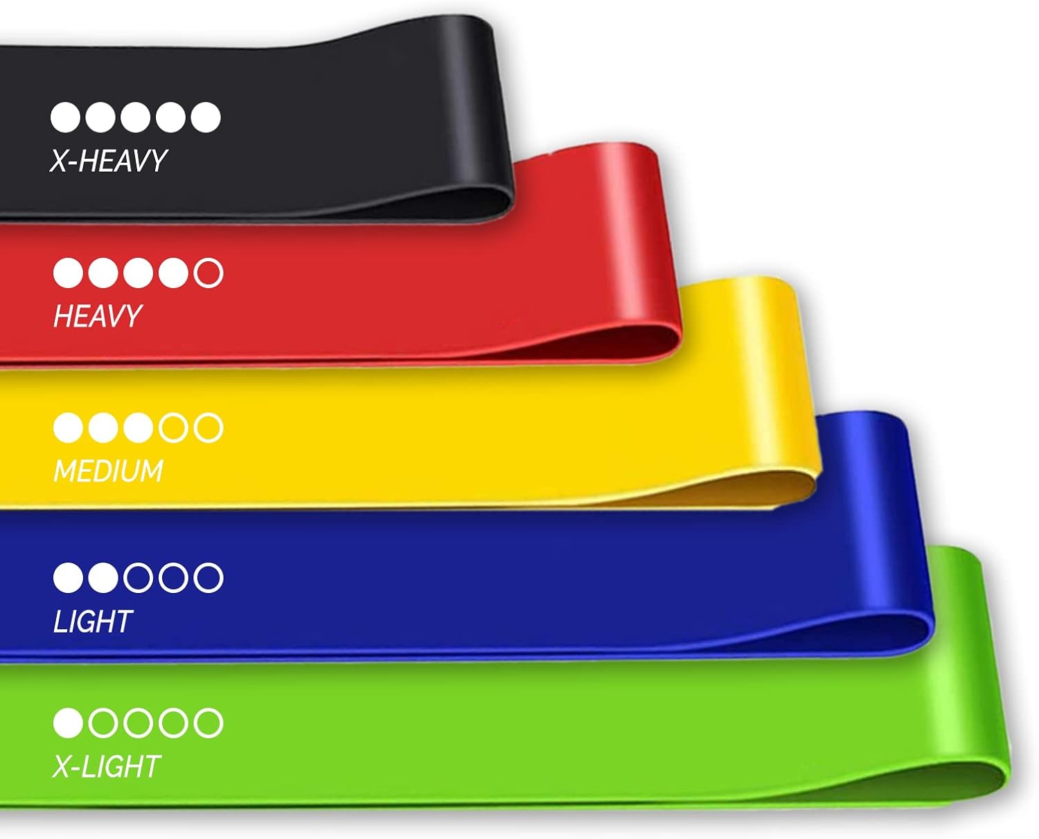 Bandas elásticas Fitness (5 unidades) Bandas Thera Band ideales para yoga, pilates, crossfit, entrenamiento de estiramiento