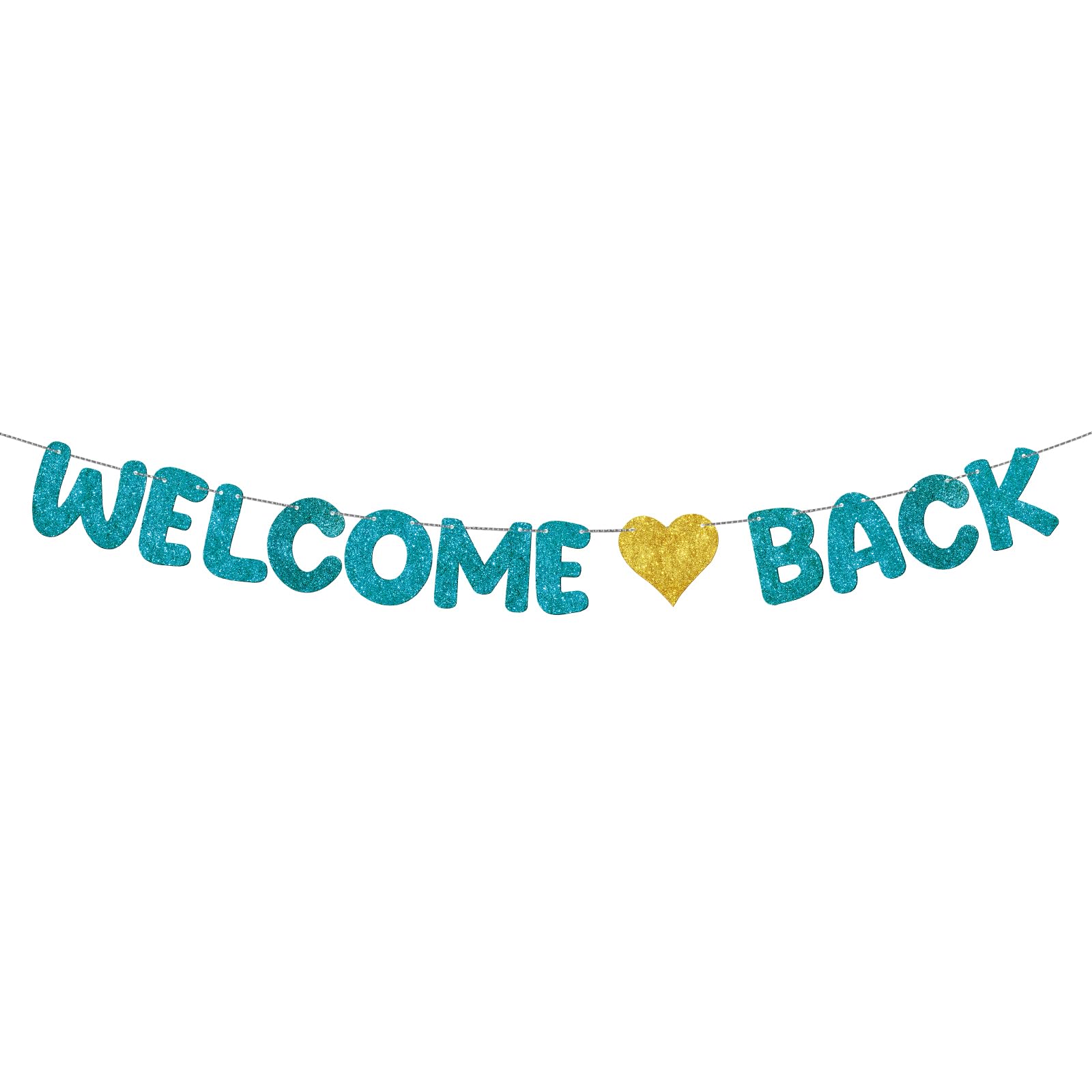 Fulmoon Pre Strung Welcome Back Glitter Banner First Day of School Party Decorations Funny Classroom Decor Welcome Back Sign for Coworkers Retiring