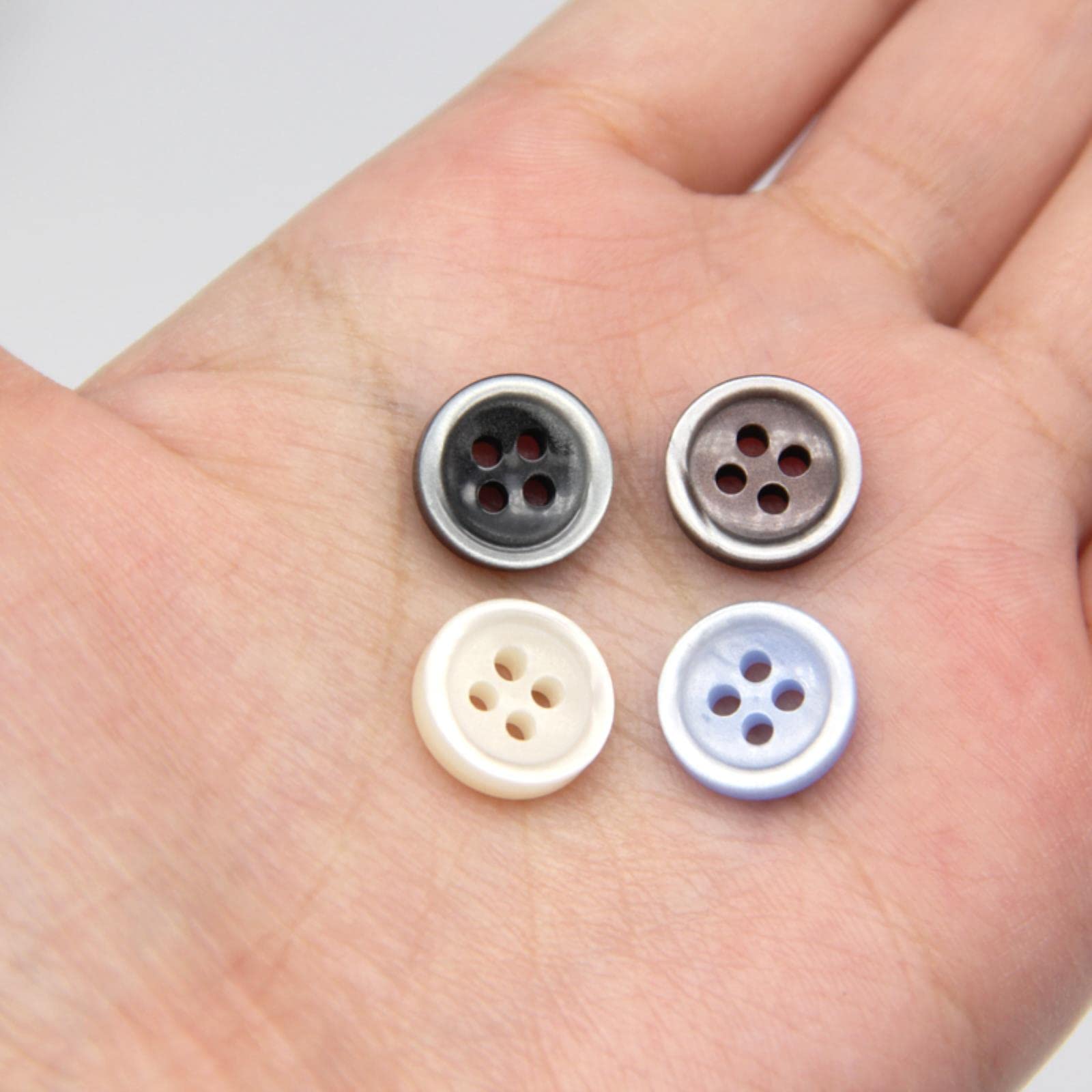 30 szt. 4 otwory 9-11 mm okrągłe guziki koszulowe do odzieży słodkie ubrania odzieżowe dekoracje robótki ręczne akcesoria DIY(Red,11mm)