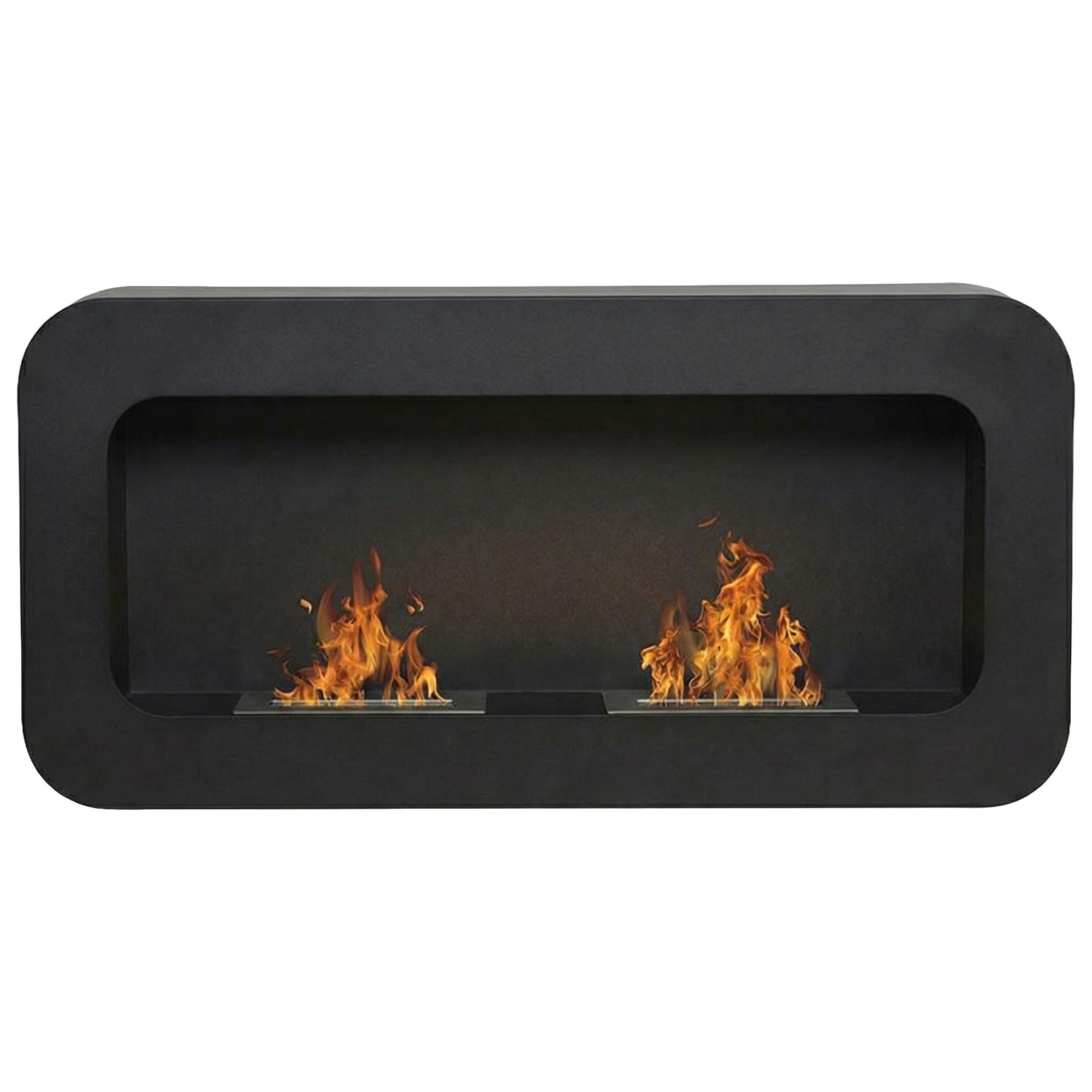 Frankystar Flavia - Camino da Parete 100x46x16 cm di Design da Interno Nero