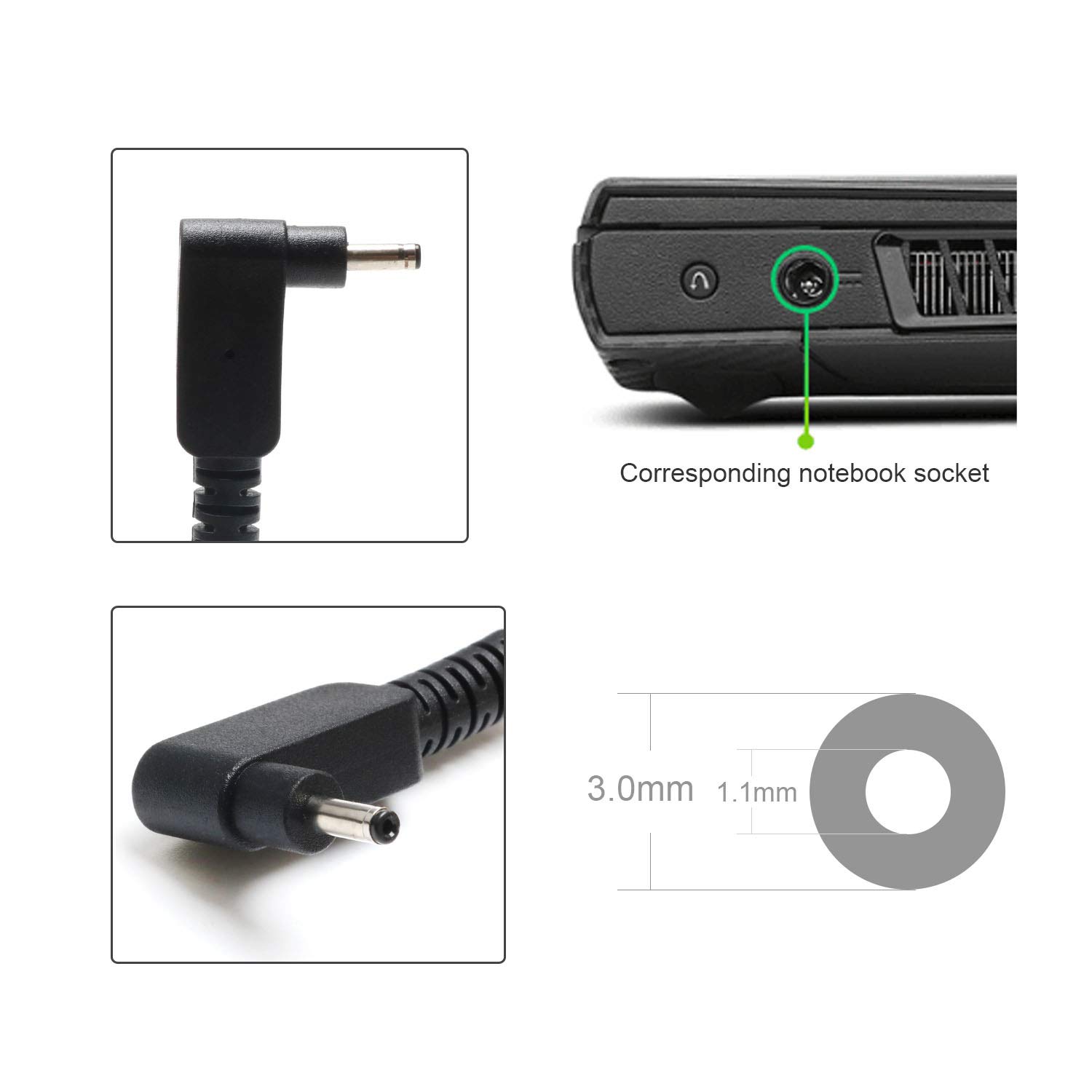Chromebook N15Q8 N15Q9 Adapter Charger Replacement for Acer PA-1450-26 Swift Spin 1 3 5 SF114 CB3 CB5 11 13 14 15 R11 R13 A13-045N2A N15Q9 C731 C738T CB3-532 CB3-431 CB3-131 Power Supply Cord- 45W