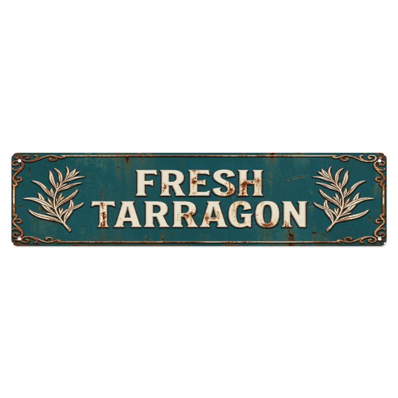 Metal Tin Sign FRESH TARRAGON Vintage Herb Rustic Farmhouse