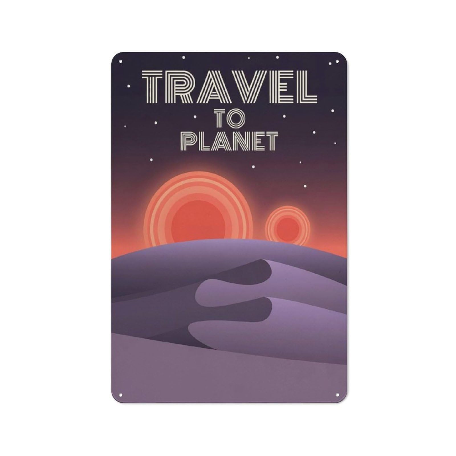 Junmoney Style-22 Classic Travel To Planet Metal Wall Art Sign 30X20cm, Vintage Wall Decor For Lounge, Study, Pub Or Wall Gallery