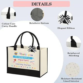 Teacher Gifts for Women - Teacher Christmas Appreciation Gifts,End of Year Teachers Graduation Thank You Retirement Birthday Personalized Cool Summer Valentines Day Ideas Beach Bag,Tote Bag