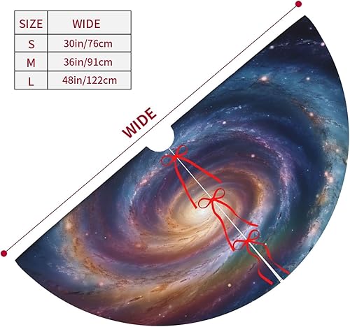 Miniatura 5 de Falda de árbol de Navidad de 30 pulgadas, suave para árbol de Navidad, decoraciones de Navidad espaciales, espiral, energía cósmica, cubierta de