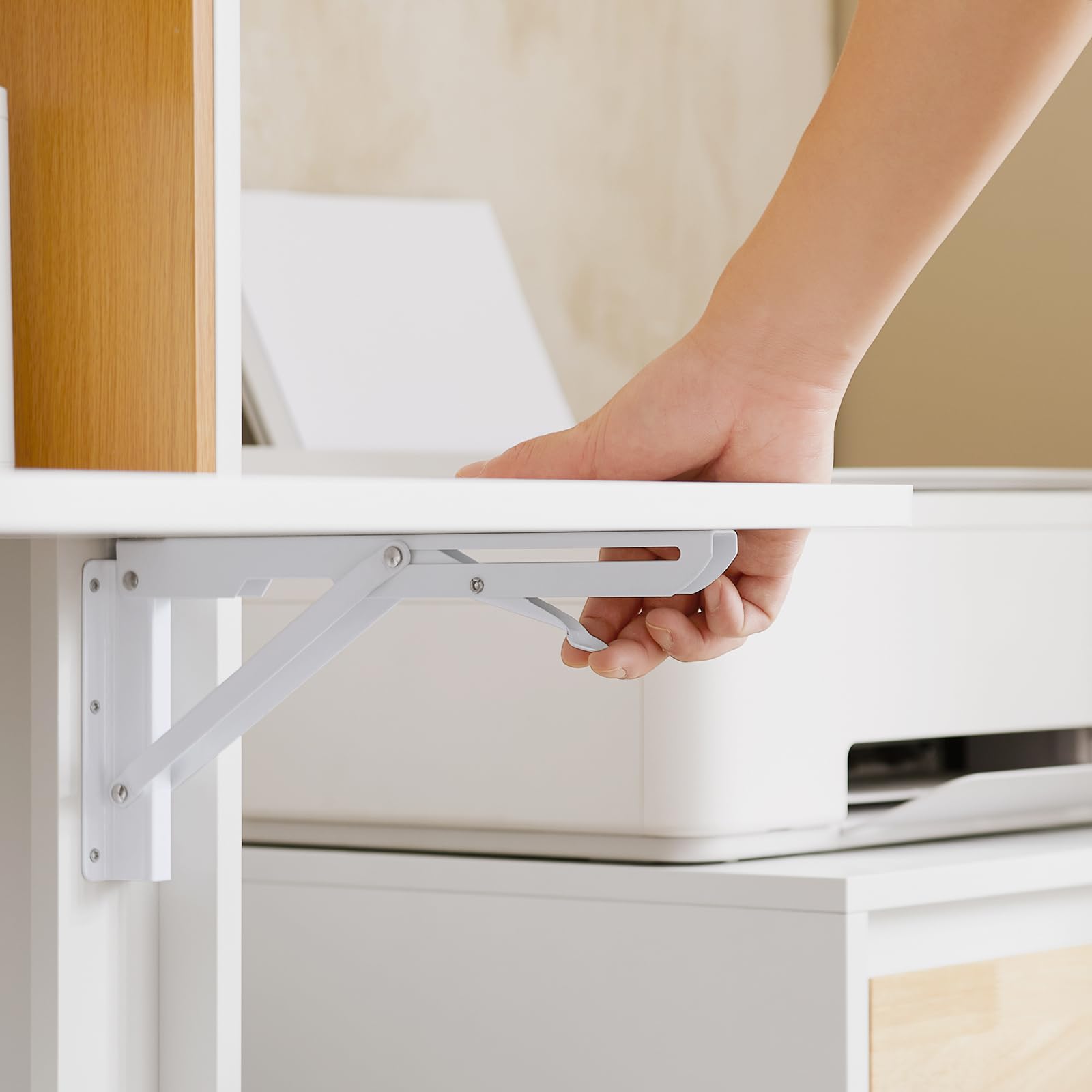 YU YUSING Klapptisch Wandtisch Mit Schublade – Weiß, Faltbar, Platzsparend, Für Home Office
