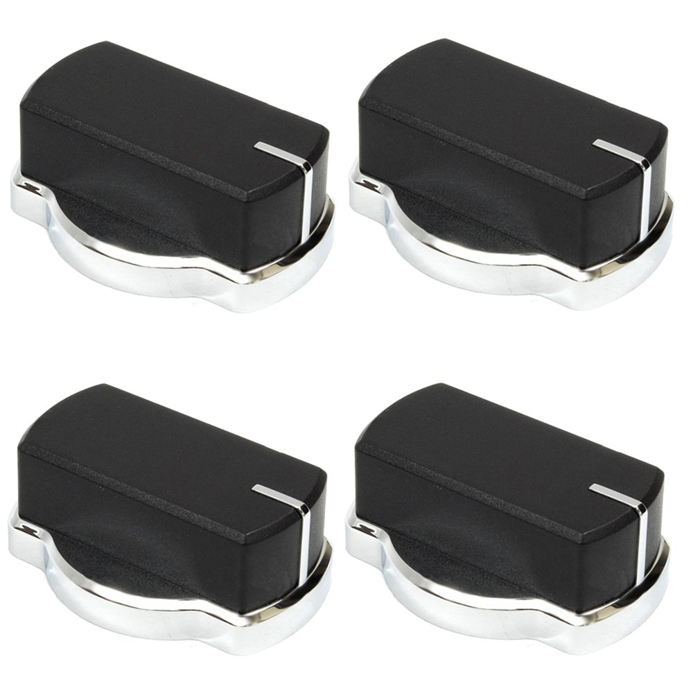 Yourspares Chrome,Black Genuine Belling Ch60rx 444441158 Oven Cooker Control Knobs Switch (Black/Chrome, Pack Of 4)