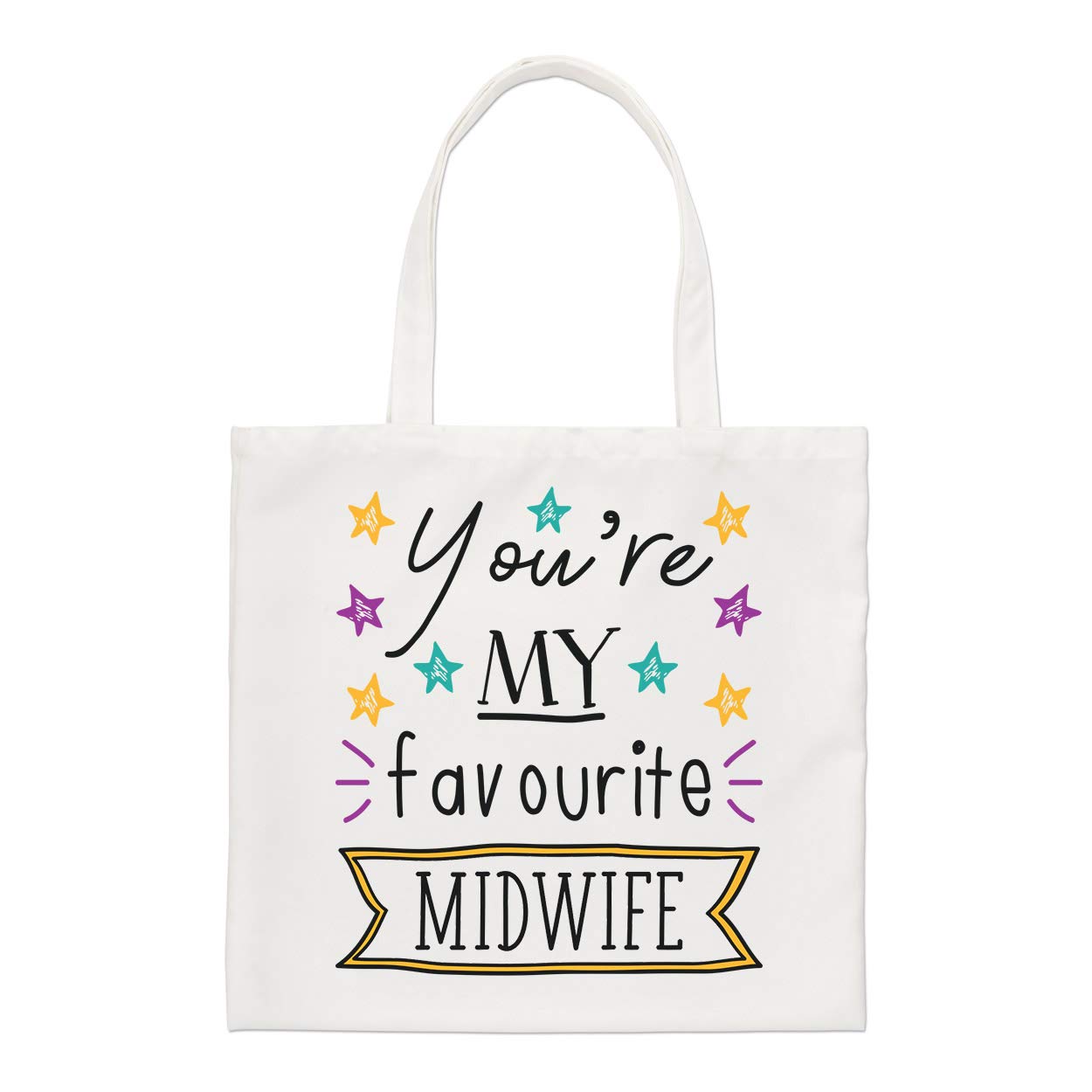 Gift Base Natural You're My Favourite Midwife Stars Regular Tote Bag