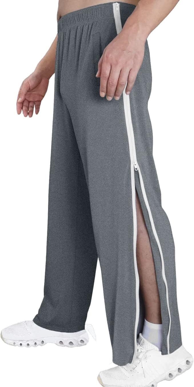 Męskie spodnie treningowe, spodnie do joggingu, spodnie rehabilitacyjne z zamkiem na całej długości, spodnie do joggingu, spodnie do odrywania, spodnie codzienne, luźne, odzież sportowa z