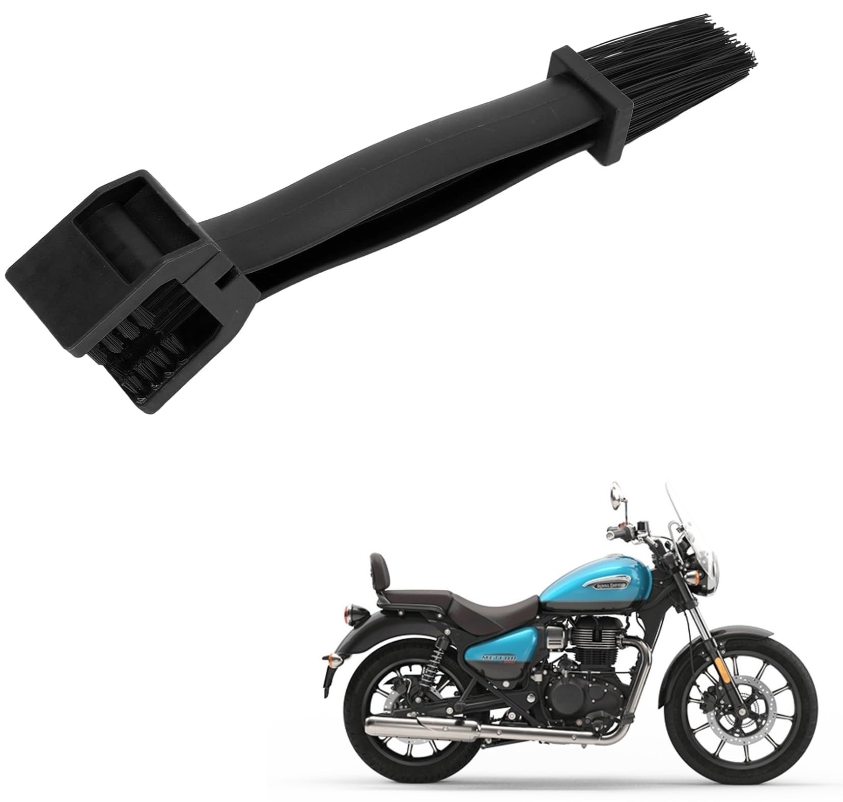 Kozdiko Bicycle and Motorcycle Chain Cleaning Brush, Gear Cleaning Brush Multifunctional 3 Sided Bristles Chain Cleaner Brush for Royal Enfield Meteor 350