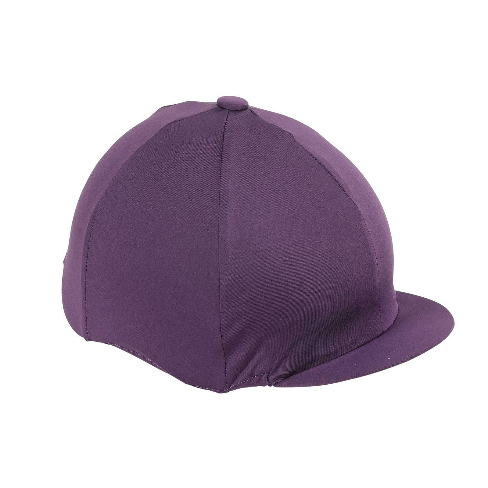 Shires Stretch Skull Hat Cover Silk in Plum Onesize