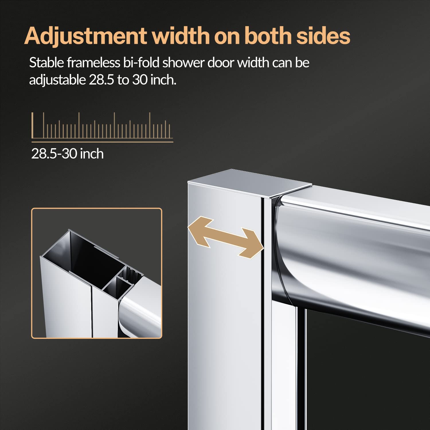 ELEGANT Corner Shower Enclosure 38" D x 38" W x 72" H Round Corner