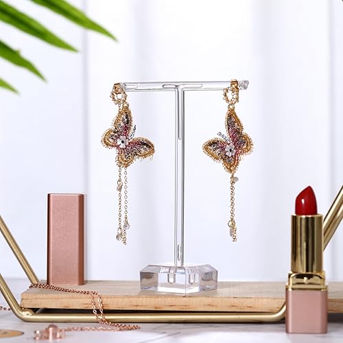 Miniatura 3 de Soporte de acrílico para pendientes Soporte de joyería 4 piezas Soportes de exhibición de pendientes transparentes Exhibición de joyería para