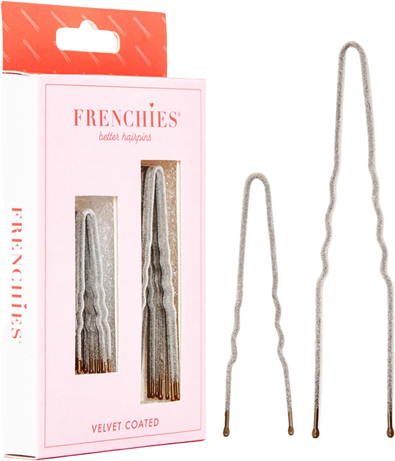 Frenchies Ultra Flocked Extra Soft French Twist Hair Pins: The French Hair Pins for Buns, Updo Hairstyles, Hair Extensions + Wigs - 20 Count Grey