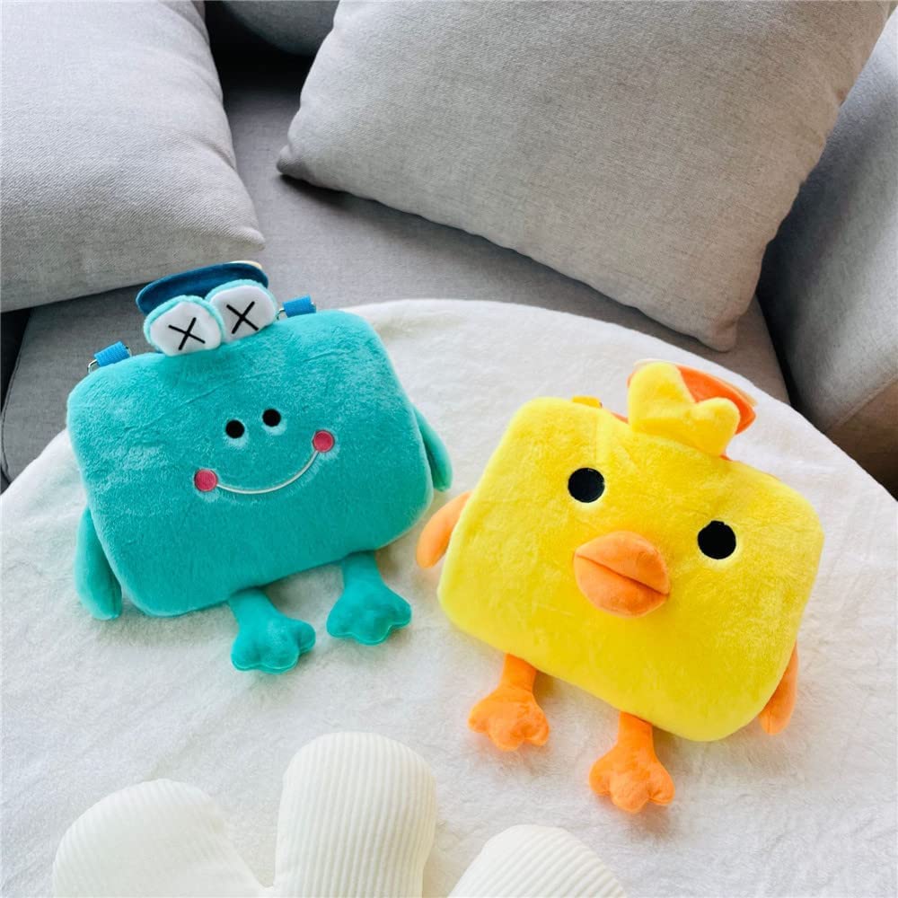 Bolsa de Agua Caliente Botella de agua caliente con funda de forro polar Bolsa de agua caliente con correas para aliviar el dolor en la espalda Cuello Noches acogedoras Hot Water Bottle Segura(A)