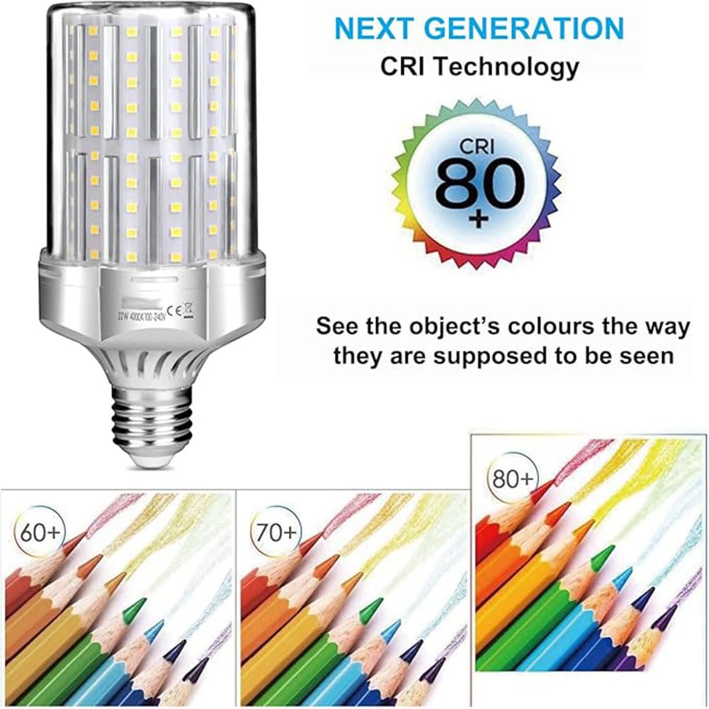 Genérico Bombillas LED de 32W, equivalentes a Bombillas incandescentes de 260W, Rosca Edison Grande E27, 3600Lm, 3000K Blanco cálido, Paquete de 2,Aylight White,B22Packof 2
