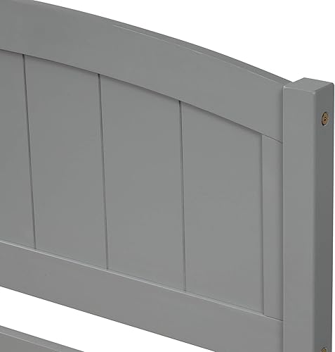 Miniatura 6 de Merax Cama de plataforma de madera tamaño individual con cama nido, no requiere somier, gris Gris,Espresso,Blanco